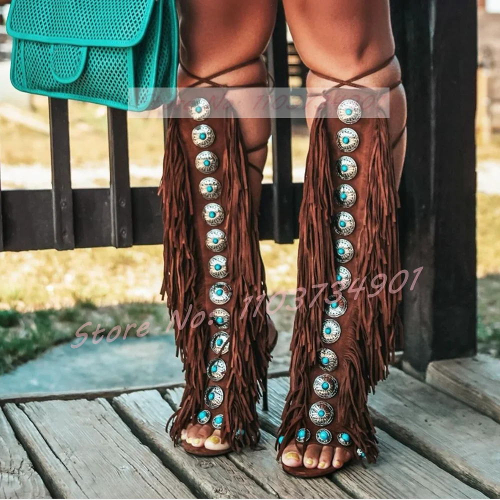 Tassels Open Toe Gems Knee Hig – обзор и цена Crossfit Ladies
