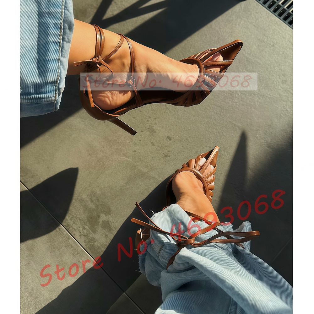Brown Pointy Toe Caged Sandals – обзор и цена Crossfit Ladies